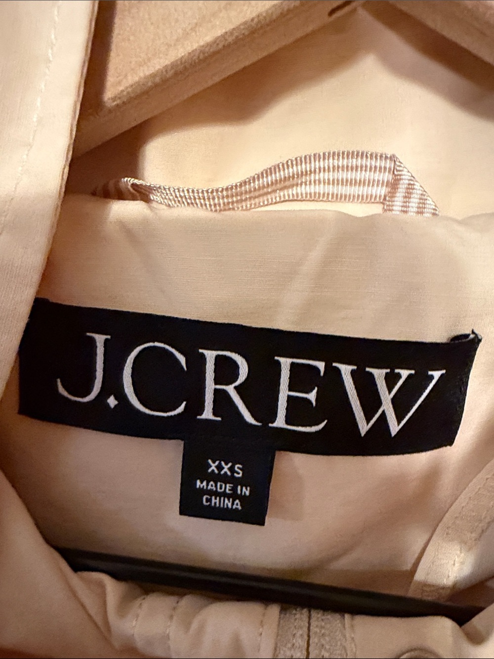 J Crew Perfect Lightweight Jacket Hooded Rain Utility Coat In Soft Champagne - Picture 4 of 7
